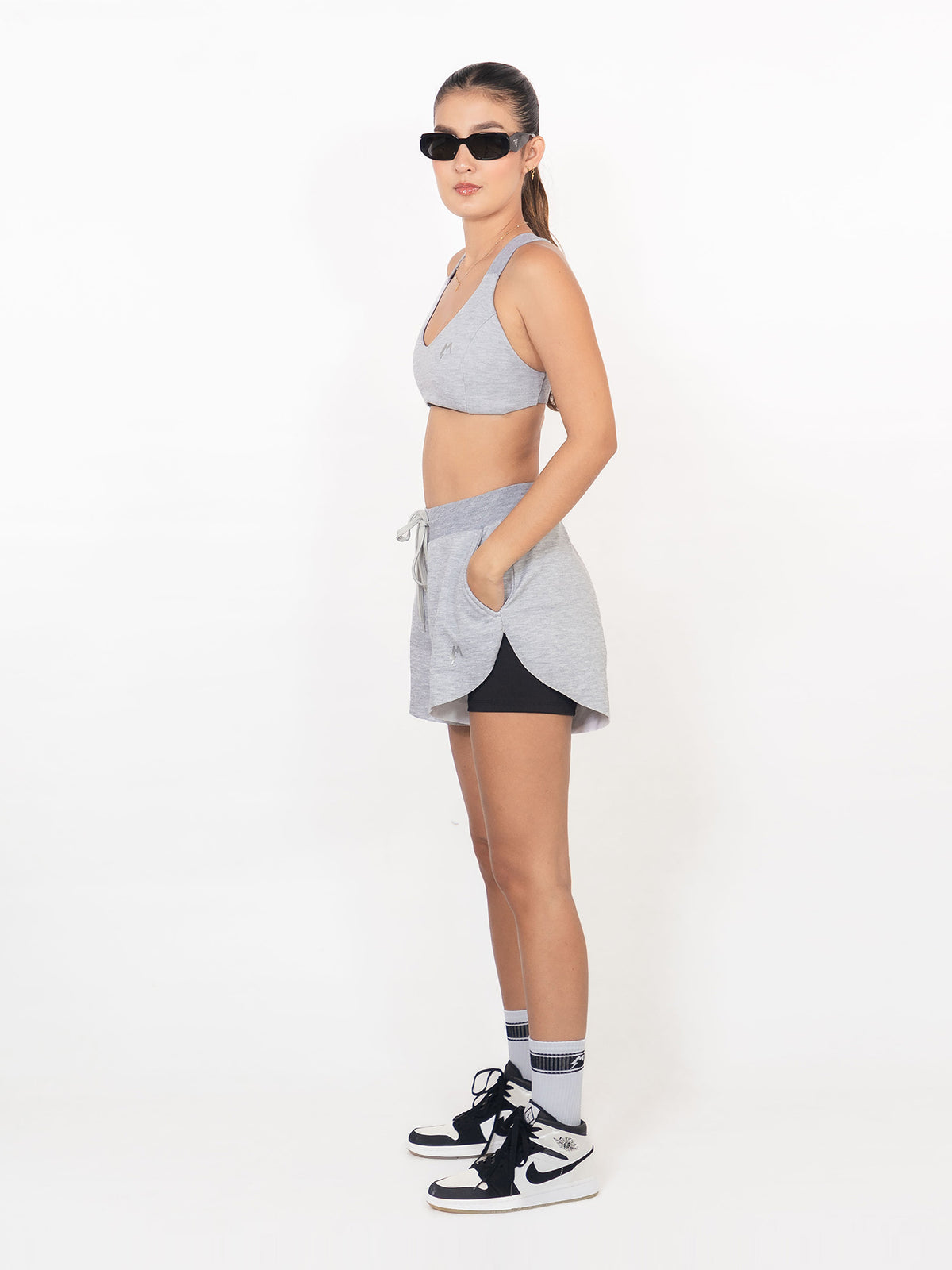 Pilates Top Gris